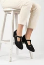 Pantofi dama din piele intoarsa neagra