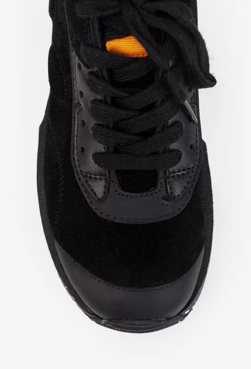 Pantofi dama din piele intoarsa neagra