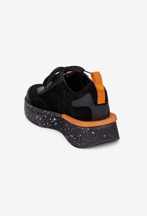 Pantofi dama din piele intoarsa neagra