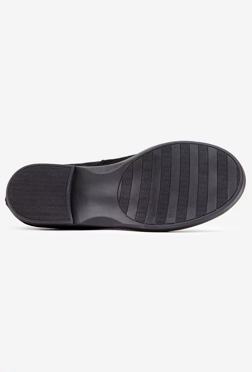Pantofi dama din piele intoarsa neagra