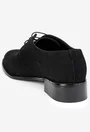 Pantofi dama din piele intoarsa neagra cu siret si toc mic
