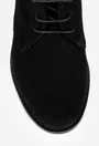 Pantofi dama din piele intoarsa neagra cu siret si toc mic