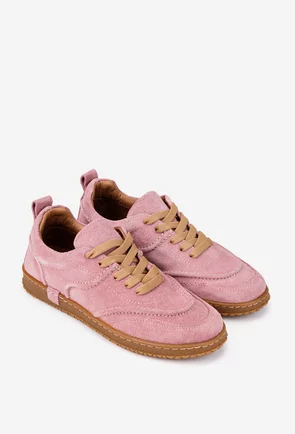 Pantofi dama din piele intoarsa roz