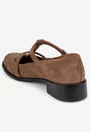 Pantofi dama din piele intoarsa taupe