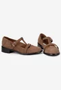 Pantofi dama din piele intoarsa taupe