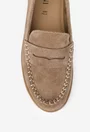 Pantofi dama din piele intoarsa taupe