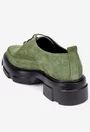Pantofi dama din piele intoarsa verde