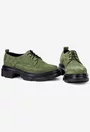 Pantofi dama din piele intoarsa verde