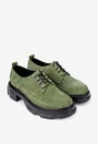 Pantofi dama din piele intoarsa verde