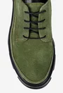 Pantofi dama din piele intoarsa verde