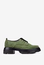 Pantofi dama din piele intoarsa verde