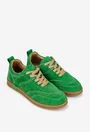 Pantofi dama din piele intoarsa verde