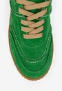 Pantofi dama din piele intoarsa verde