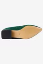 Pantofi dama din piele intoarsa verde cu ornament