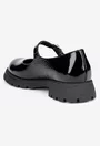 Pantofi dama din piele lacuita neagra cu bareta