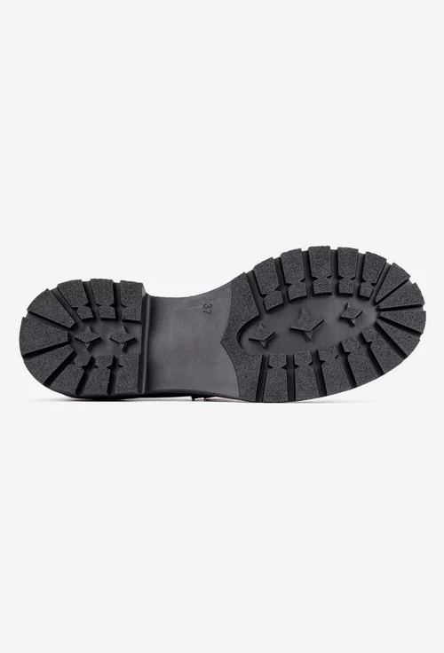 Pantofi dama din piele lacuita neagra cu bareta