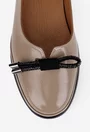 Pantofi dama din piele lacuita taupe