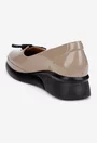 Pantofi dama din piele lacuita taupe