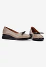 Pantofi dama din piele lacuita taupe