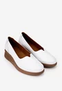 Pantofi dama din piele naturala alba