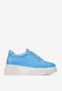 Pantofi dama din piele naturala bleu
