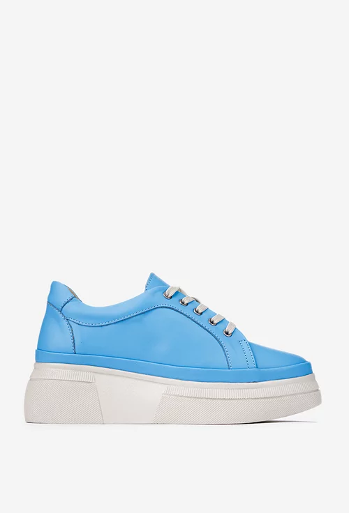 Pantofi dama din piele naturala bleu