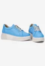 Pantofi dama din piele naturala bleu