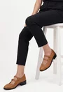 Pantofi dama din piele naturala maro cu barete