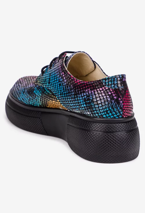Pantofi dama din piele naturala multicolora