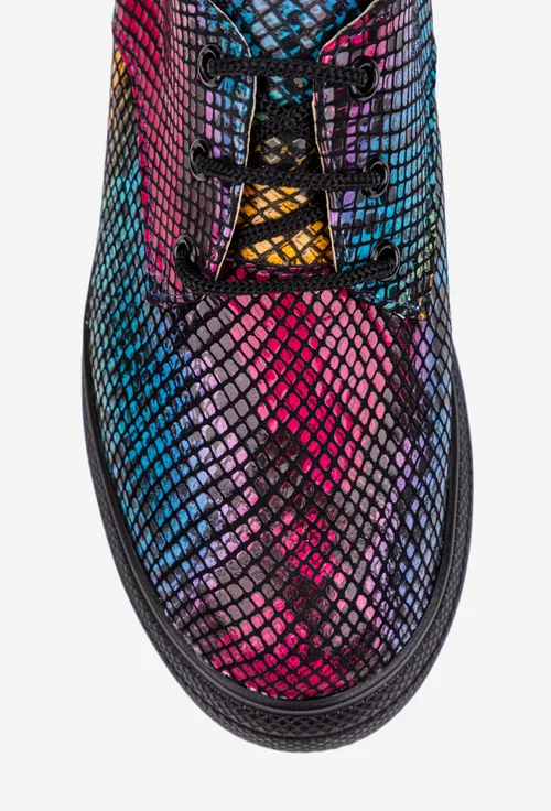 Pantofi dama din piele naturala multicolora