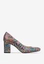 Pantofi dama din piele naturala multicolora