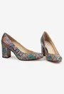 Pantofi dama din piele naturala multicolora