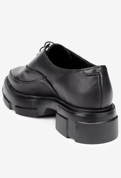 Pantofi dama din piele naturala neagra