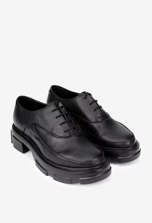 Pantofi dama din piele naturala neagra
