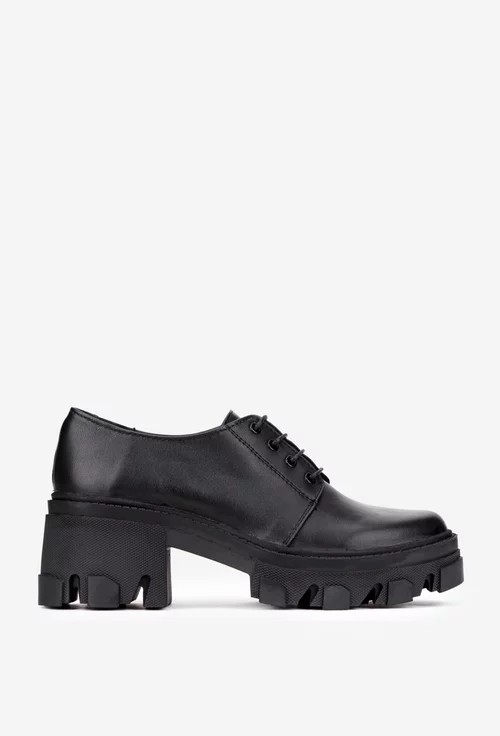 Pantofi dama din piele naturala neagra