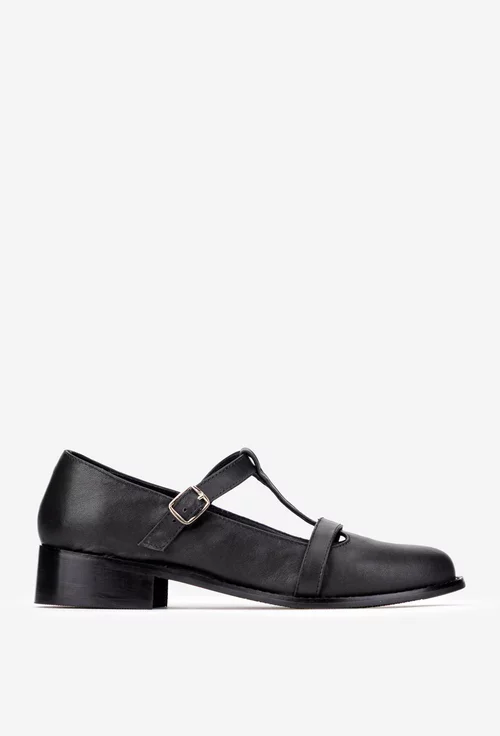 Pantofi dama din piele naturala neagra