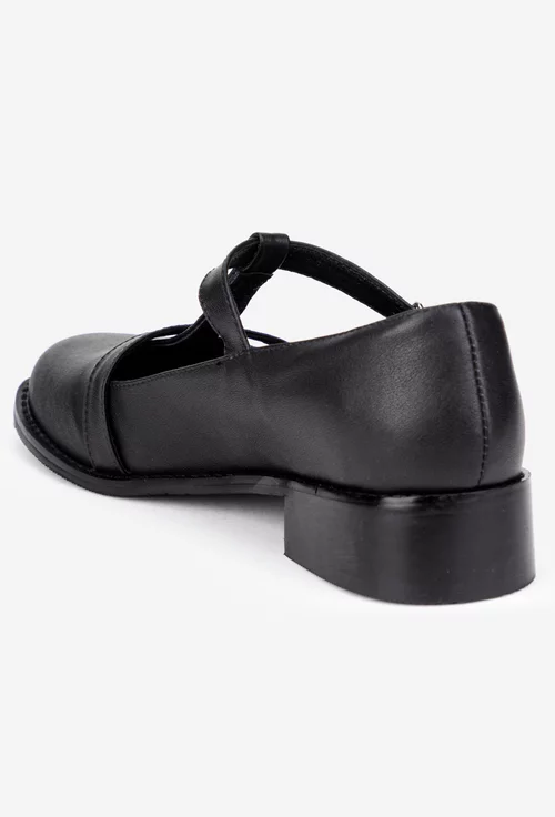 Pantofi dama din piele naturala neagra