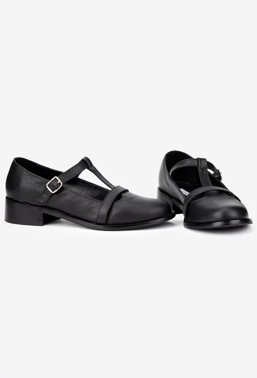 Pantofi dama din piele naturala neagra