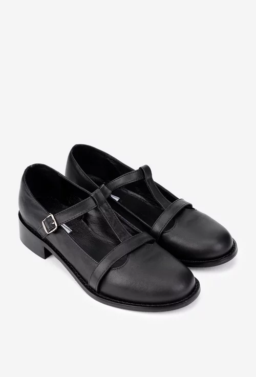 Pantofi dama din piele naturala neagra
