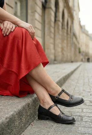 Pantofi dama din piele naturala neagra