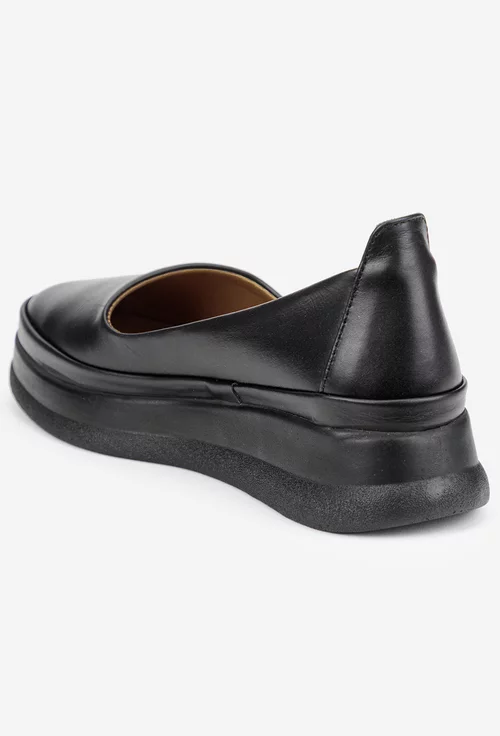 Pantofi dama din piele naturala neagra