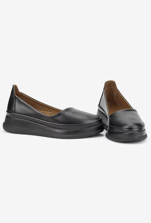 Pantofi dama din piele naturala neagra