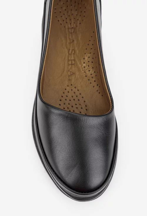 Pantofi dama din piele naturala neagra