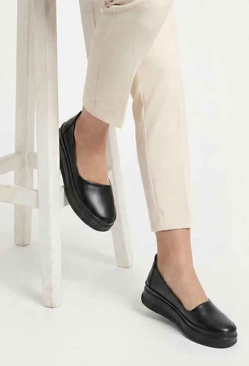 Pantofi dama din piele naturala neagra