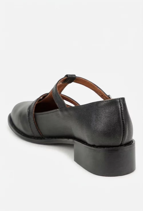 Pantofi dama din piele naturala neagra