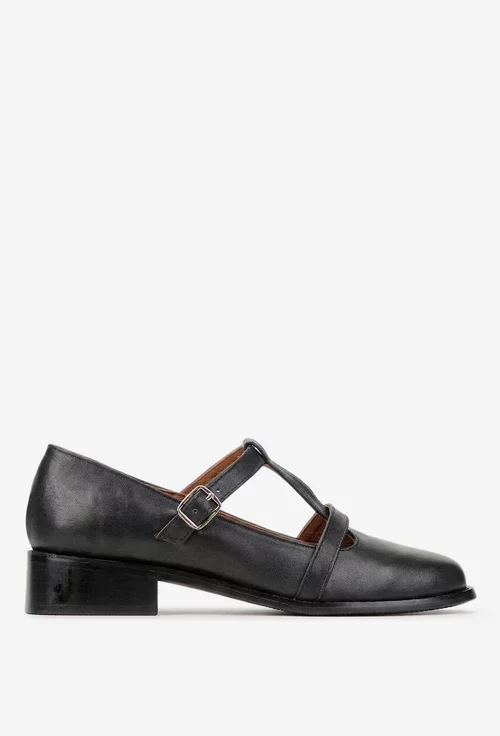 Pantofi dama din piele naturala neagra