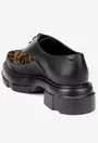 Pantofi dama din piele naturala neagra cu animal print