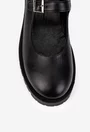 Pantofi dama din piele naturala neagra cu bareta
