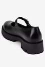 Pantofi dama din piele naturala neagra cu bareta