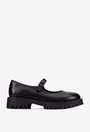 Pantofi dama din piele naturala neagra cu bareta